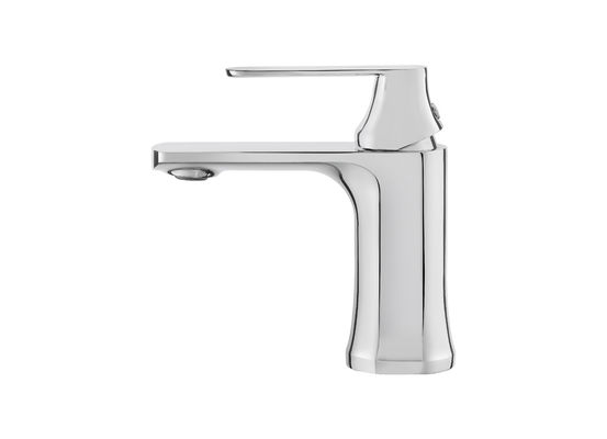 Single Lever Contemporary Brass Bathroom Mixer Tap Monobloc Chrome