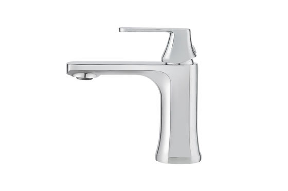 Single Lever Contemporary Brass Bathroom Mixer Tap Monobloc Chrome