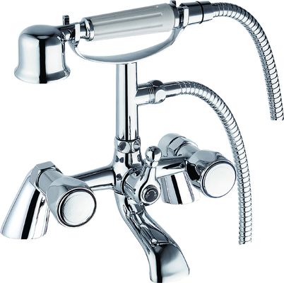 Dual Handle Chrome Bath Shower Mixer With Modern Style T8060N
