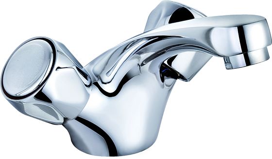 Contemporary Chrome Basin Mixer Faucet with Ceramic Valves T8063