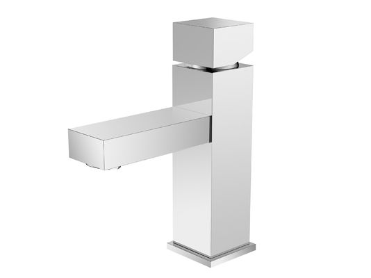 Modern Type Chrome Finish Brass Material Basin Mixer Faucet T8592