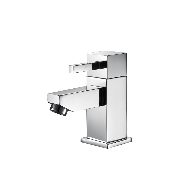 Chrome Polished Bathroom Mixer Faucet Contemporary Single Handle
