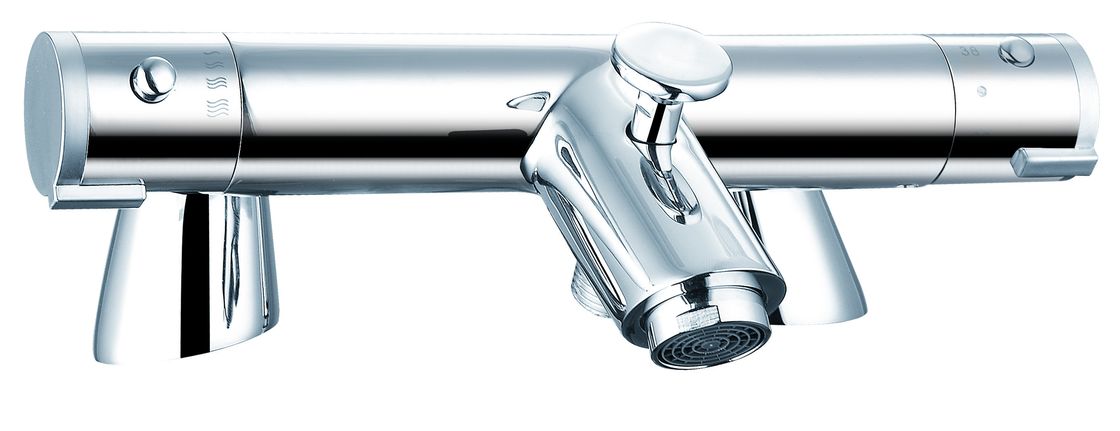 Modern Style Hot And Cold Basin Mixer featuring Thermostatic Valve Operation T8085