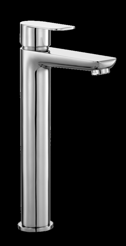 Modern Chrome Finish Brass Basin Mixer Faucet with Ceramic Valve and 0.5-3.0 Bar Water Pressure