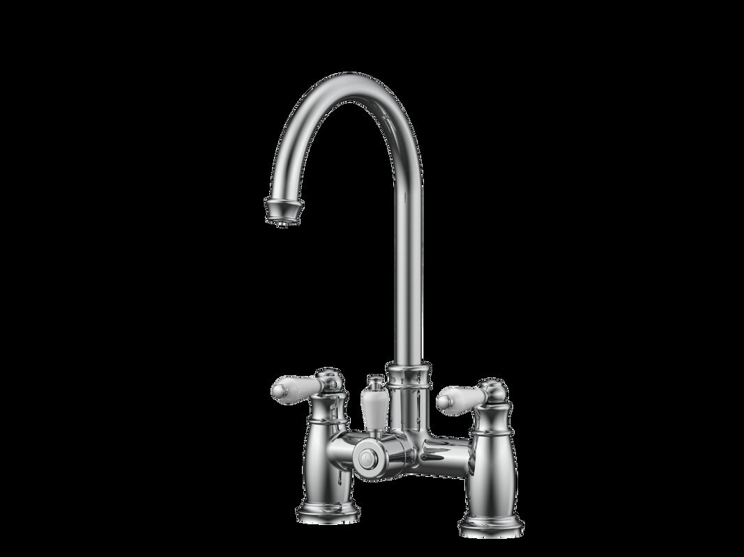 Double Handle Kitchen Mixer Faucet Stylish Design Suitable Smooth Water Flow T91053A